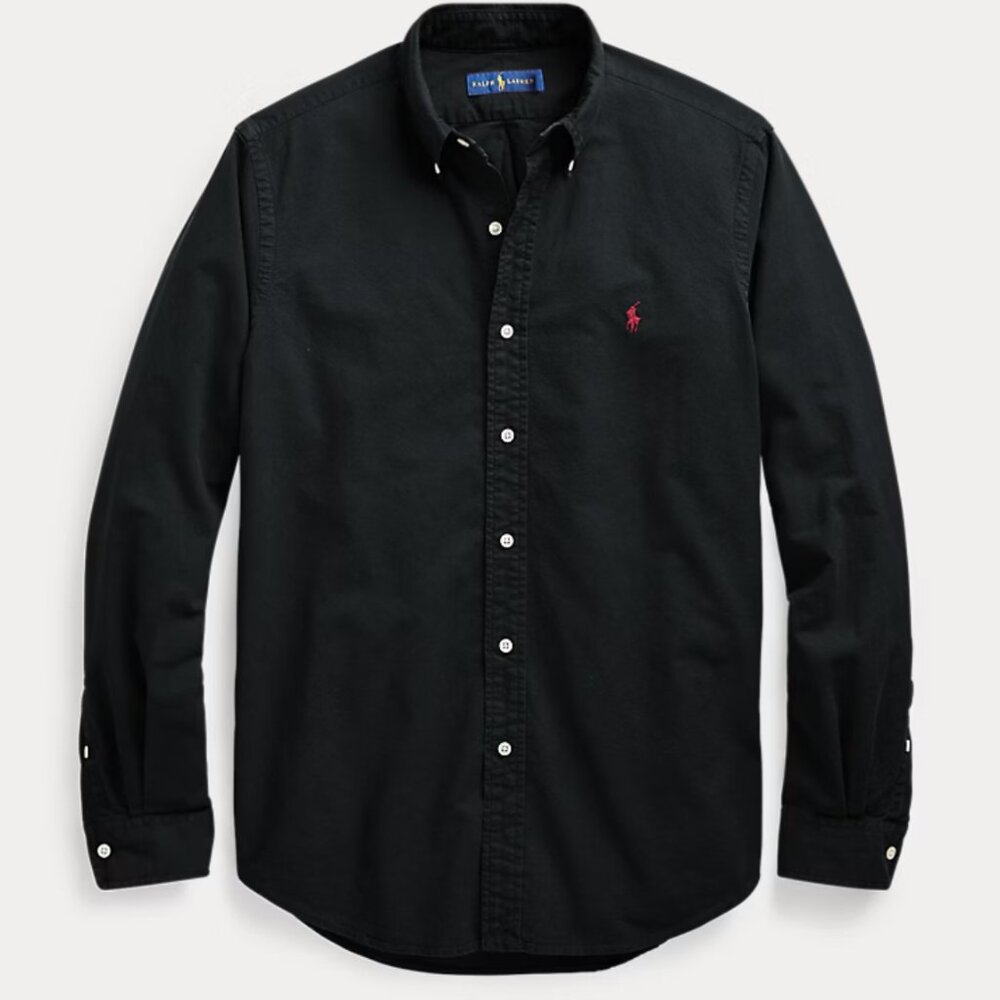 Polo by Ralph Lauren Black Button-Down Shirt with Red Pony